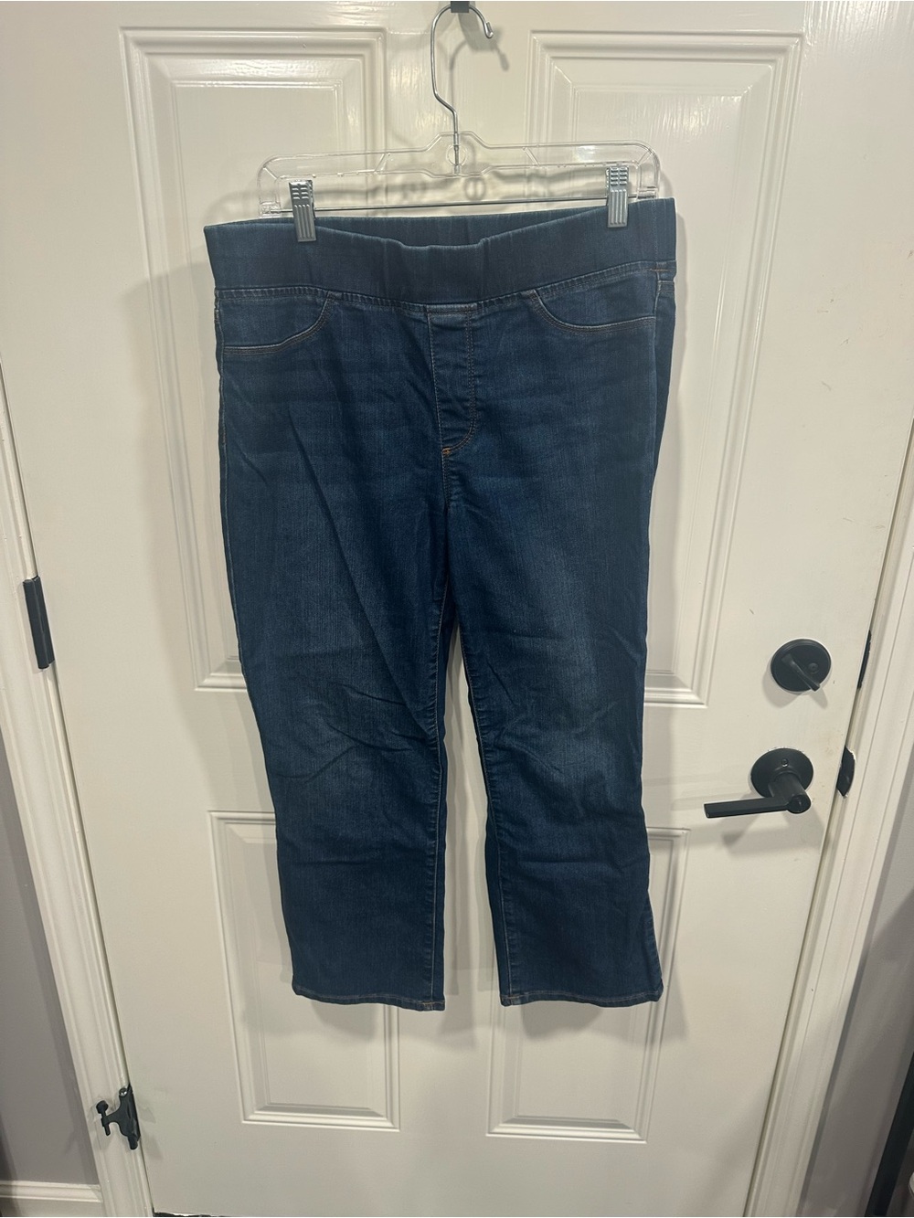 Talbots Women's Dark Blue Pull On Flare Cropped